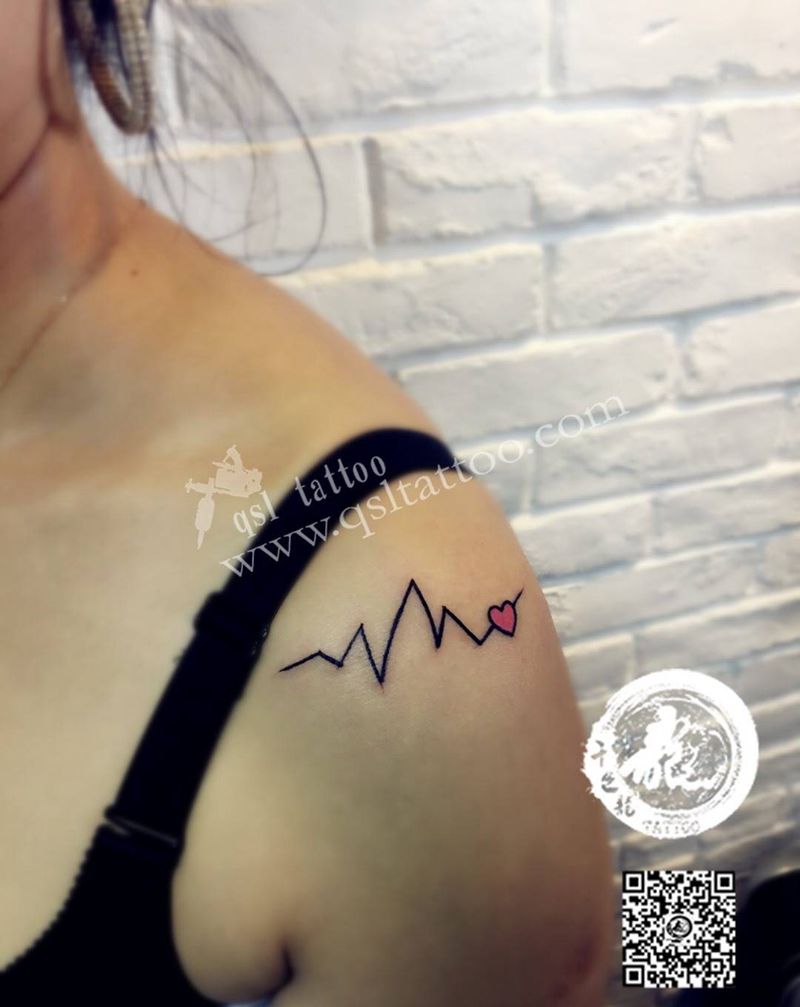 心电图纹身图片