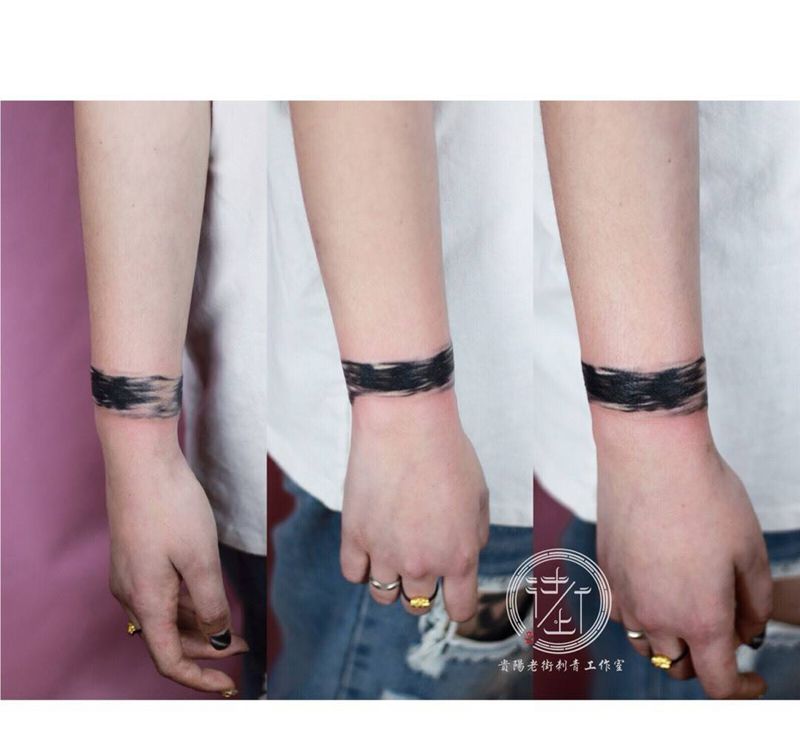 遮盖手环纹身图片_成品手部原创贵阳贵阳贵州手环纹身图案