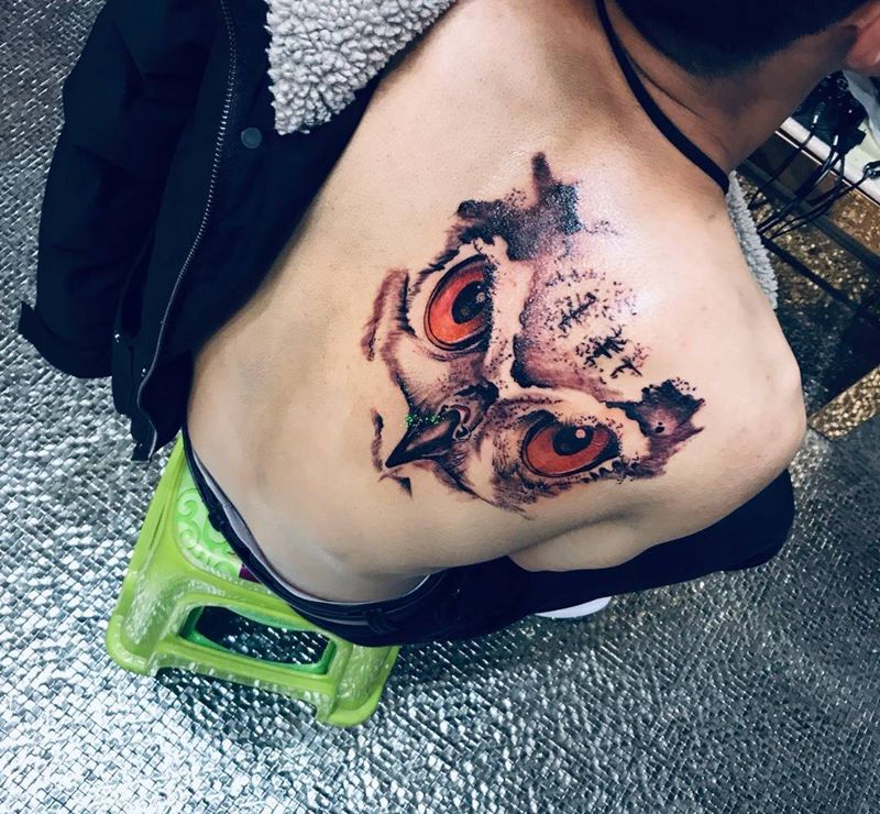 猫头鹰纹身图片