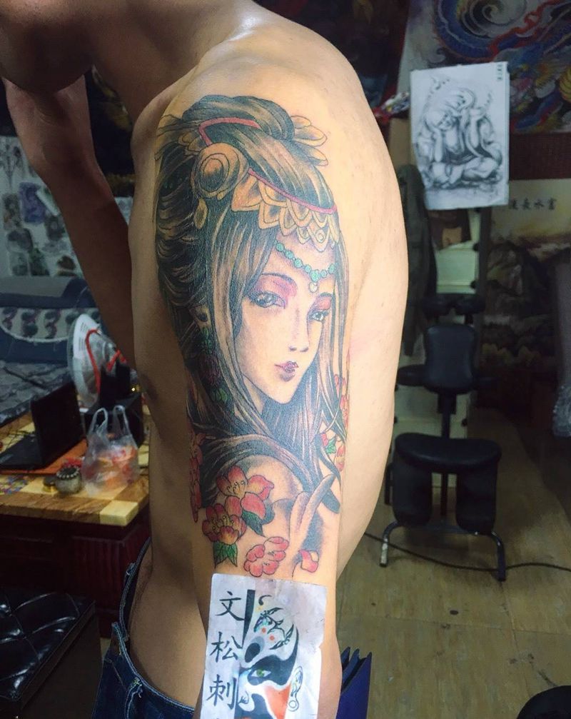 艺妓纹身图片
