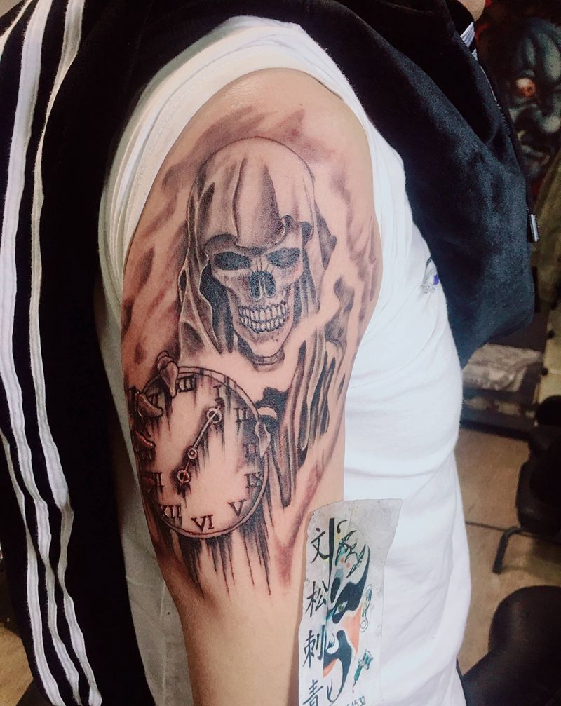 死神-纹身图片_肩部纹身图案