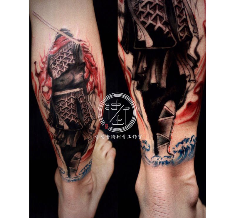 翔子作品，至尊宝（未完成）纹身图片_脚部水墨至尊宝纹身图案