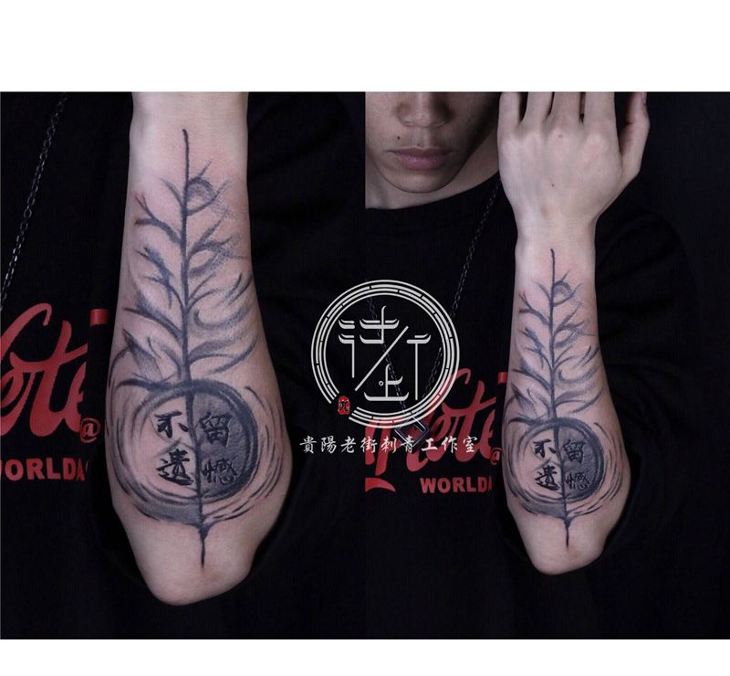 翔子原创作品，水墨丹青。纹身图片_手部水墨纹身图案