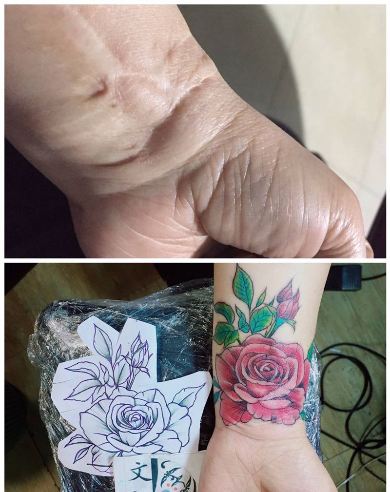 遮盖纹身图片_手部纹身图案