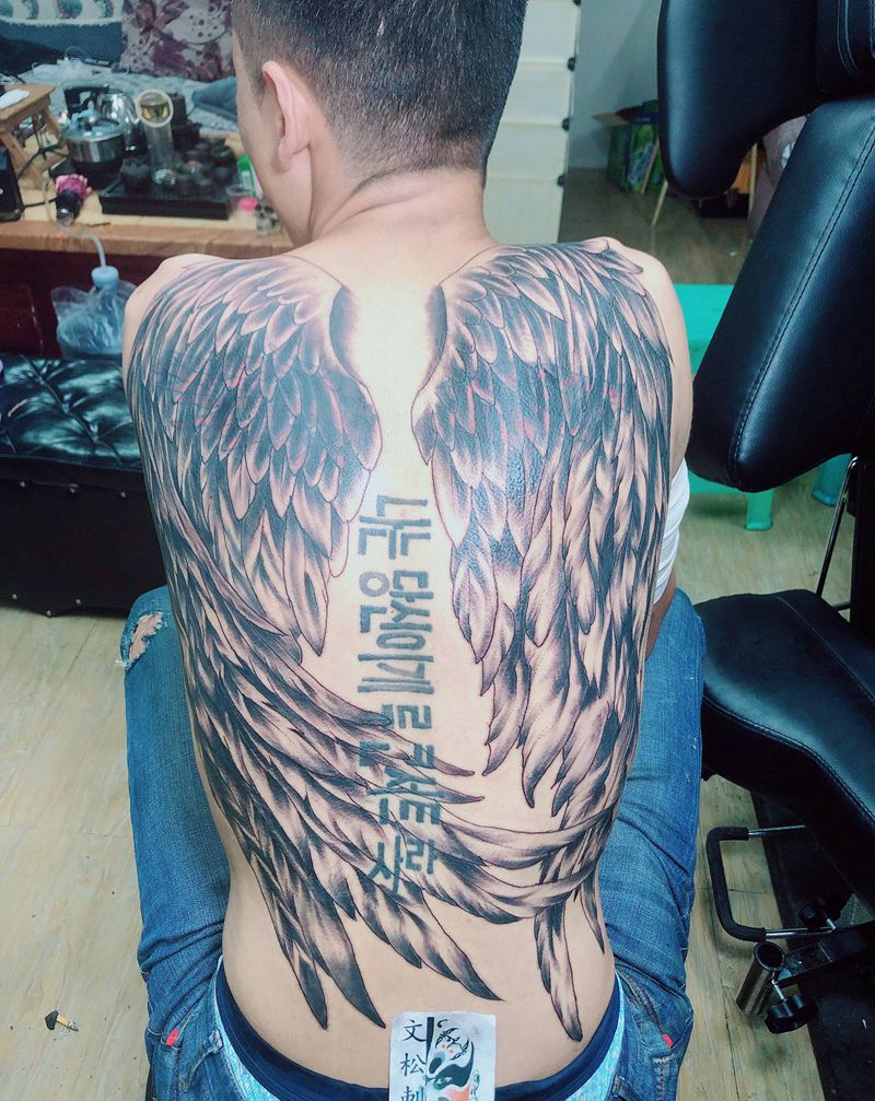 翅膀,还差点盖图细节下次操纹身图片_背部纹身图案