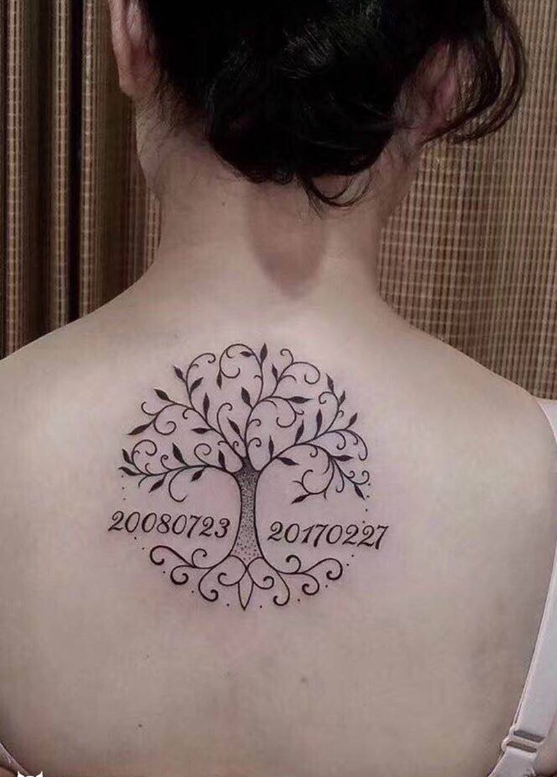 成长树纹身图片_背部纹身图案