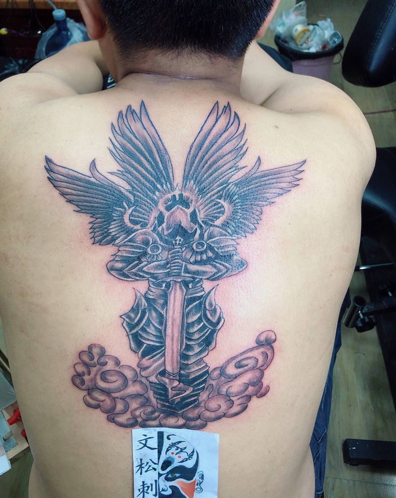 死神纹身图片_背部纹身图案