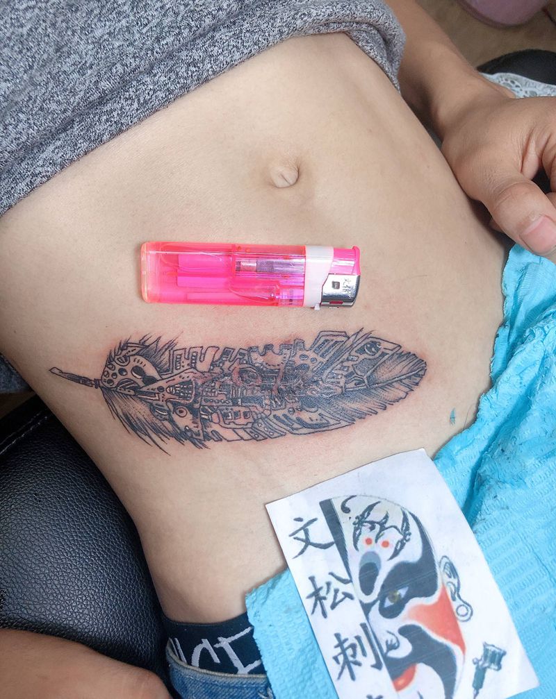 遮盖阑尾炎,纹身图片_腰部纹身图案