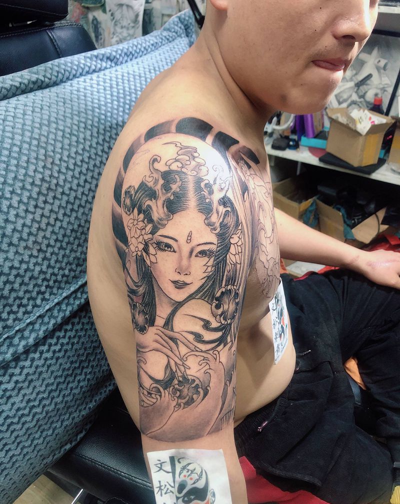 半甲纹身图片_手臂纹身图案