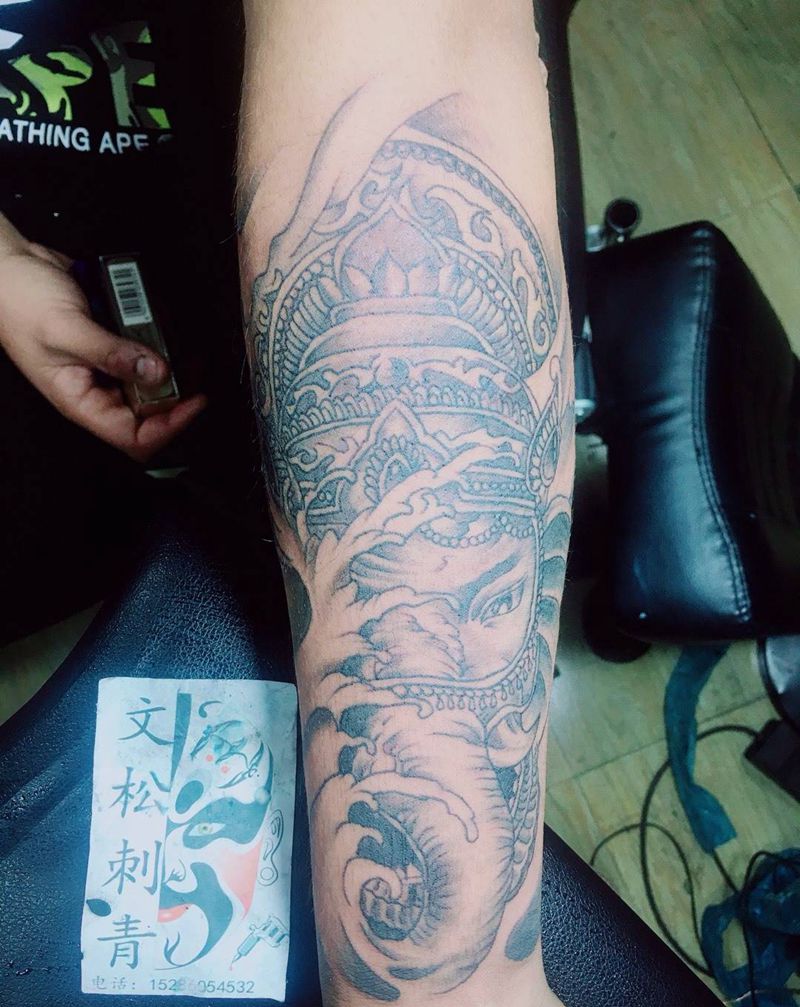 象神纹身图片