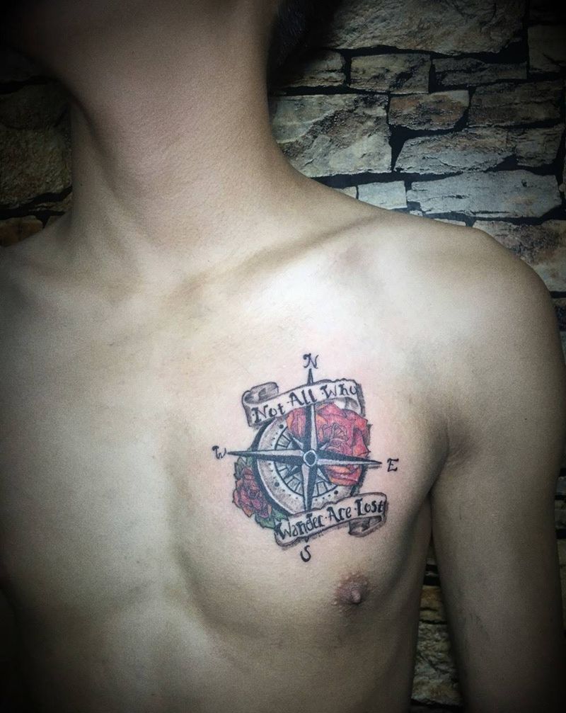 指南针纹身图片