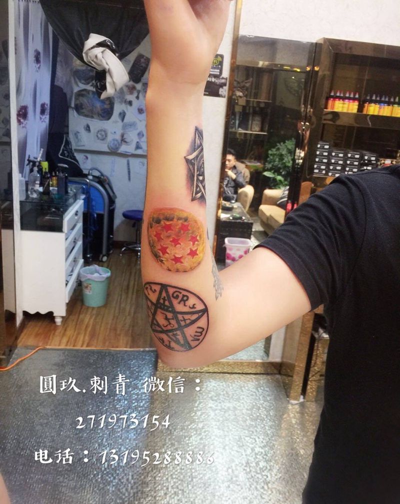 花臂拼接纹身图片