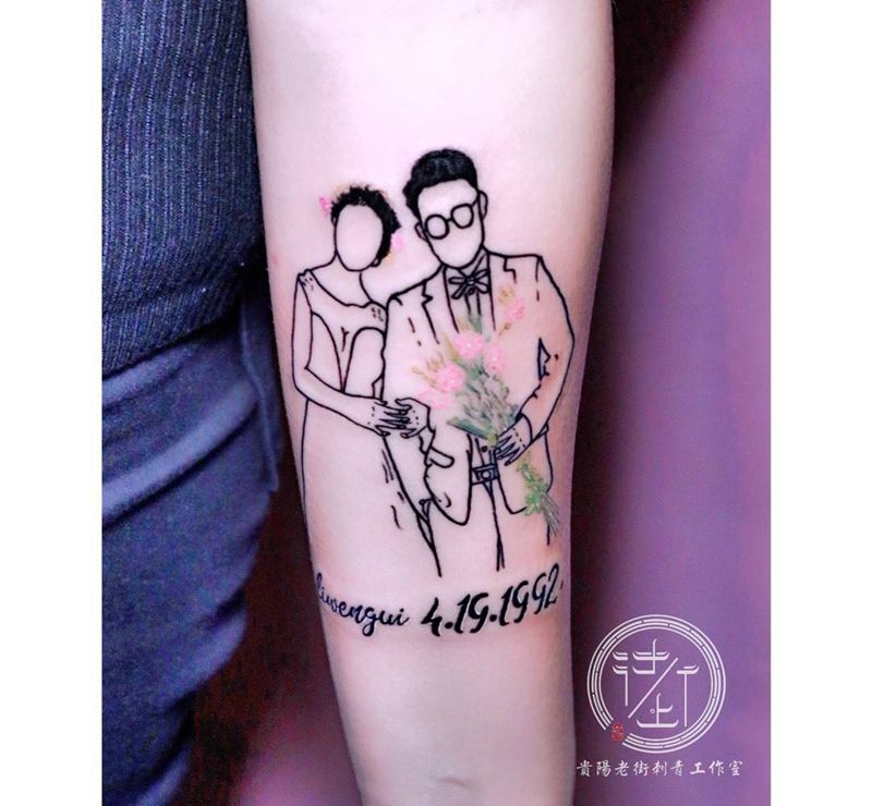 简化图纹身图片_手部几何水彩纹身图案