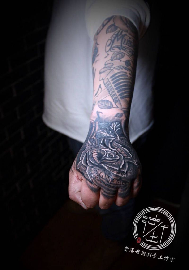 手背纹身图片