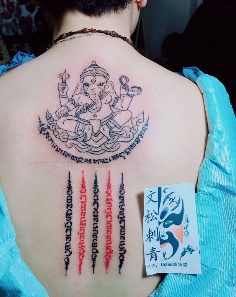 泰国五条经文纹身图片