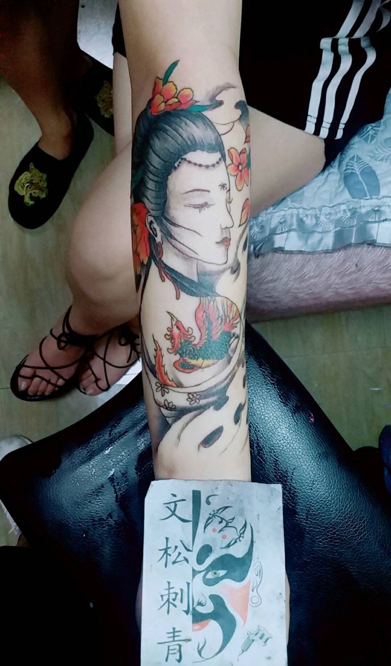 艺妓纹身图片