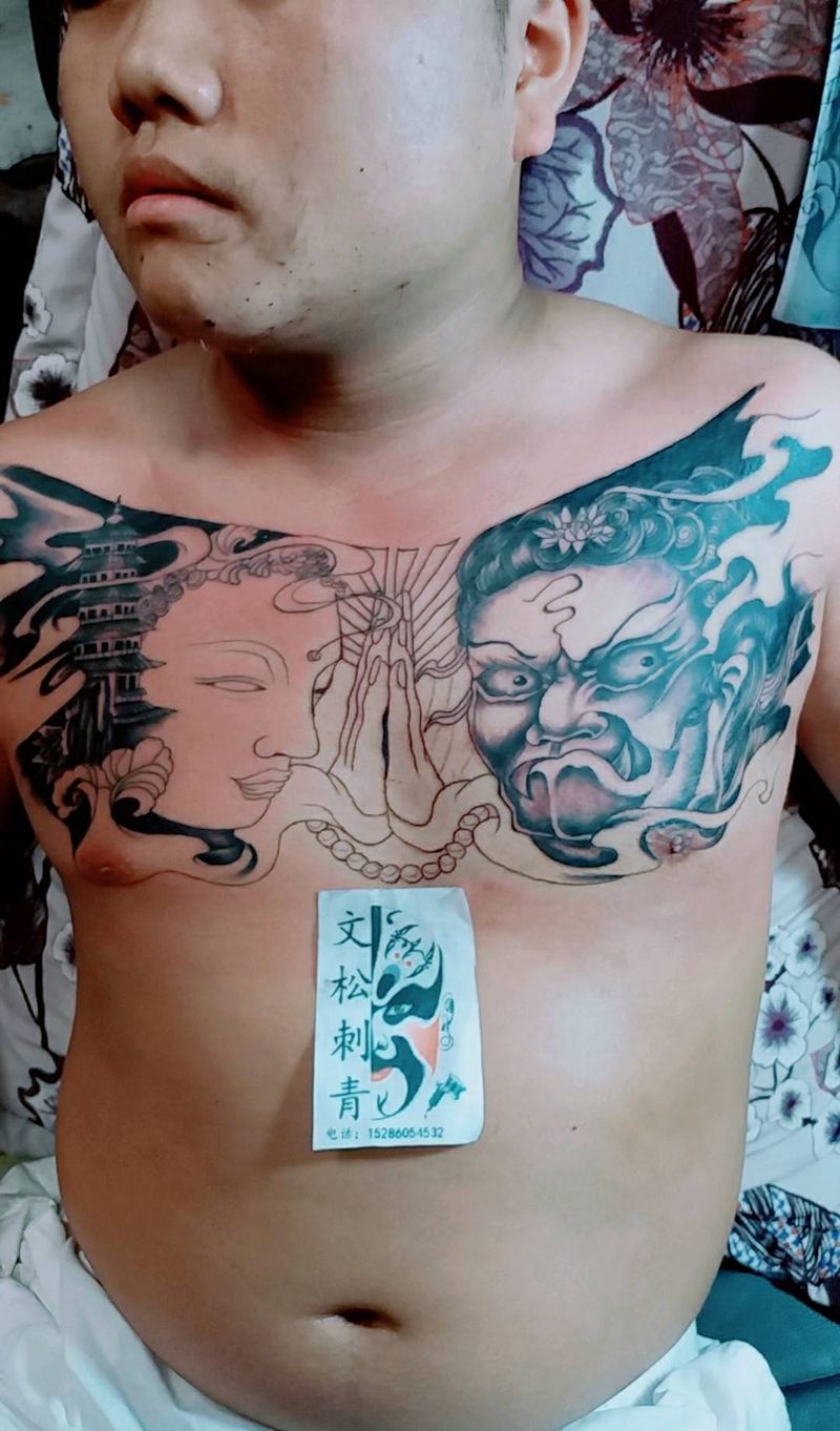 花胸（未完）纹身图片