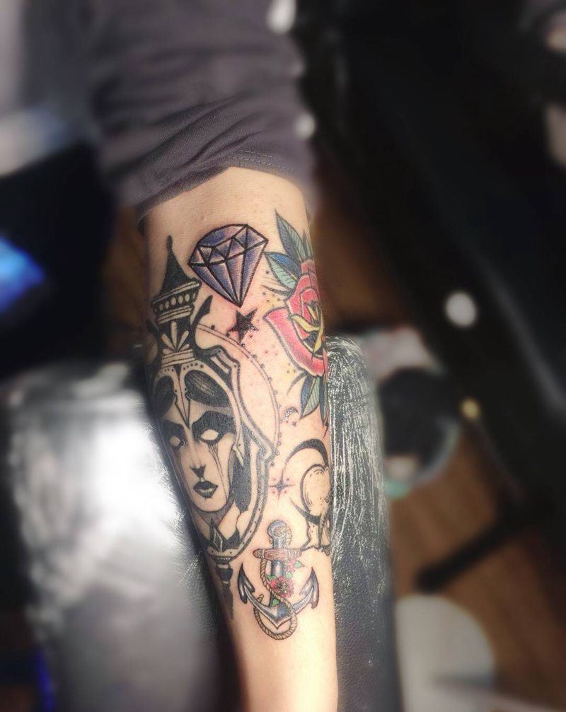 小图拼接花臂纹身图片