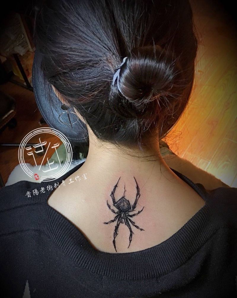 极简蜘蛛纹身图片