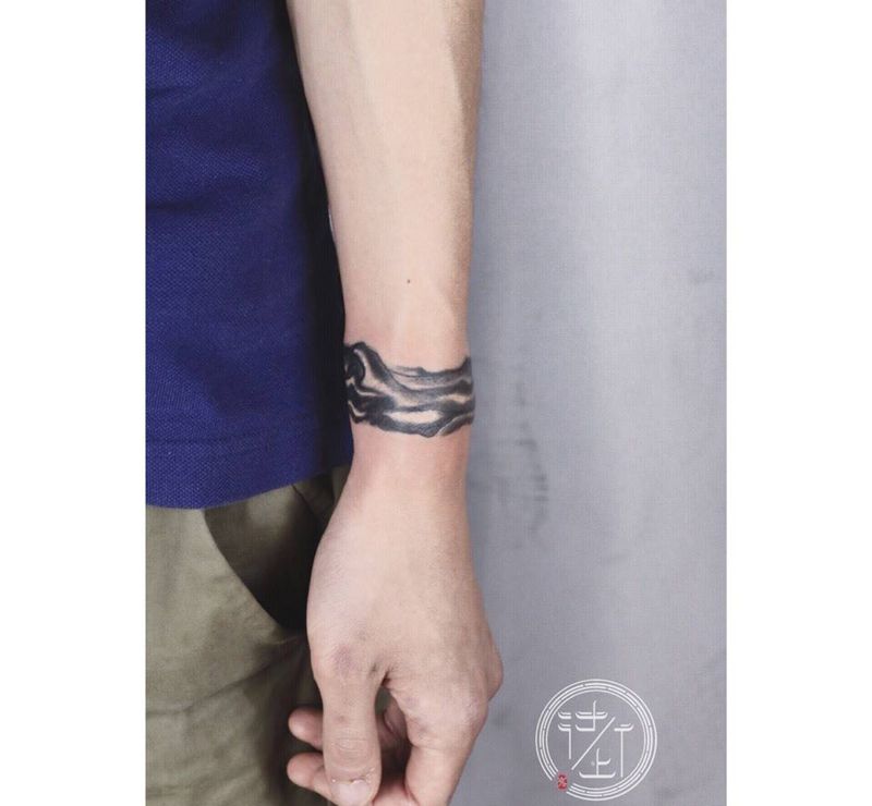 水墨遮盖纹身图片