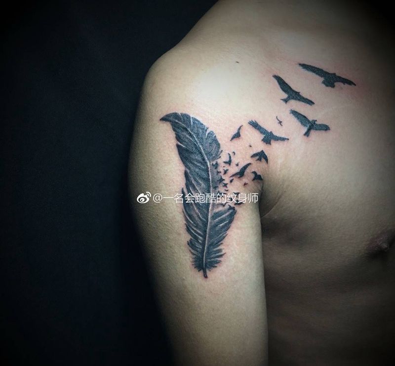 放飞自由纹身图片