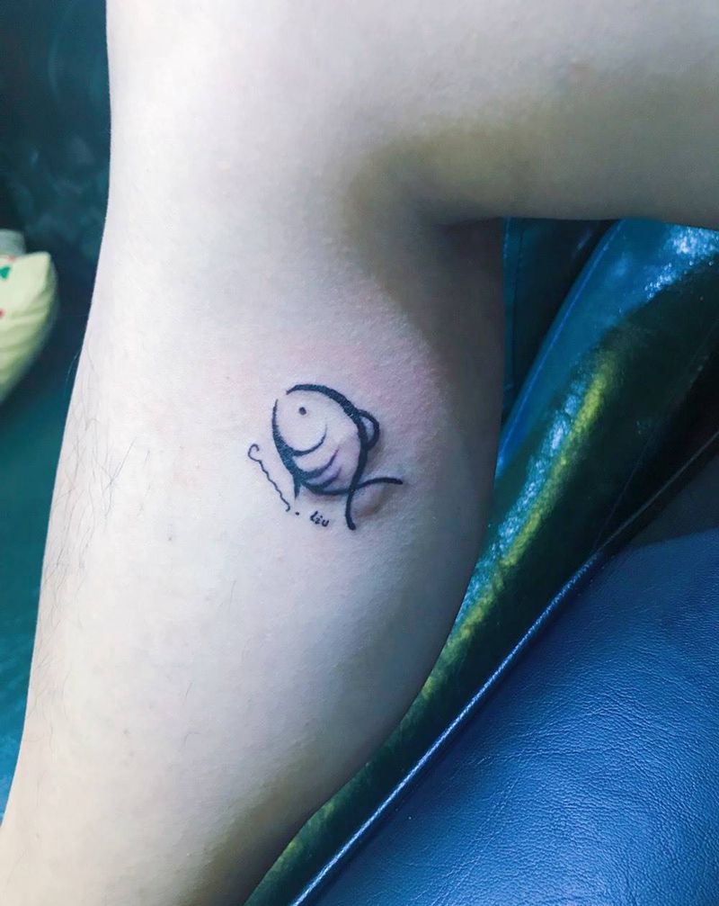 遮盖伤疤，鱼纹身图片