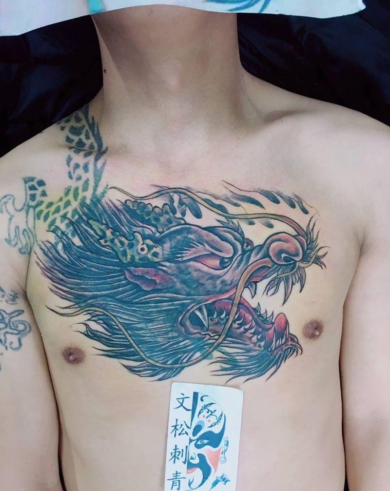 龙盖龙，遮盖失败纹身，第一集！待续...纹身图片