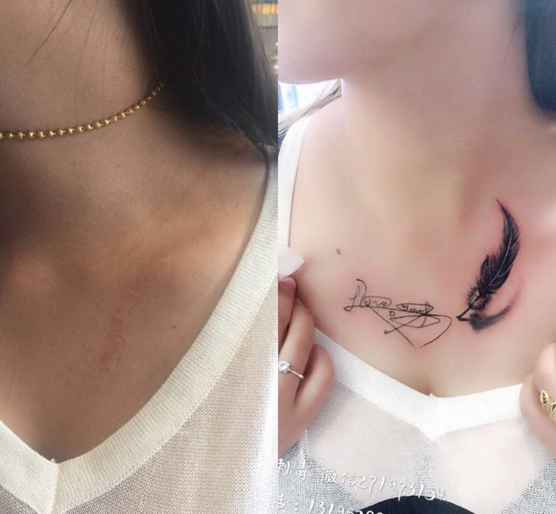 疤痕遮盖,纹身图片