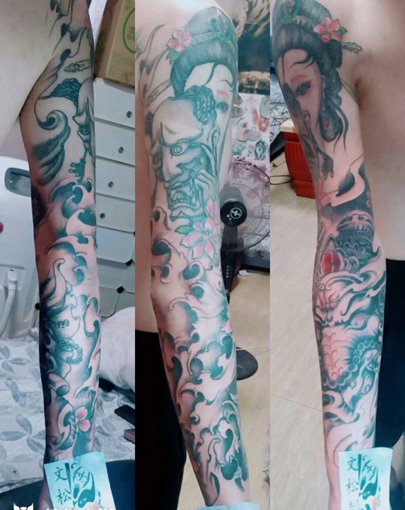 盖图之花臂纹身图片
