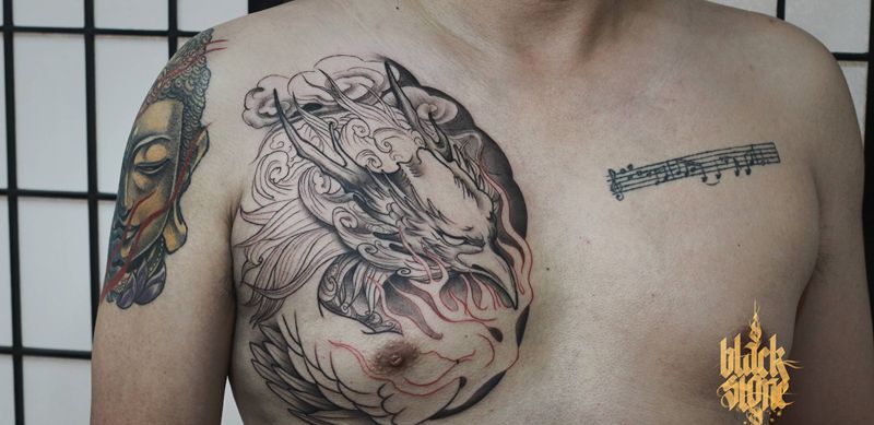 新传统,凤凰涅槃纹身图片_手臂新传统纹身图案