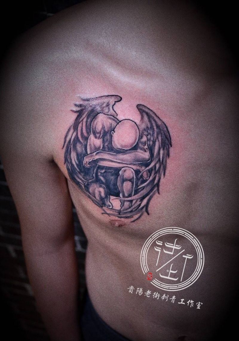 写实天使纹身图片