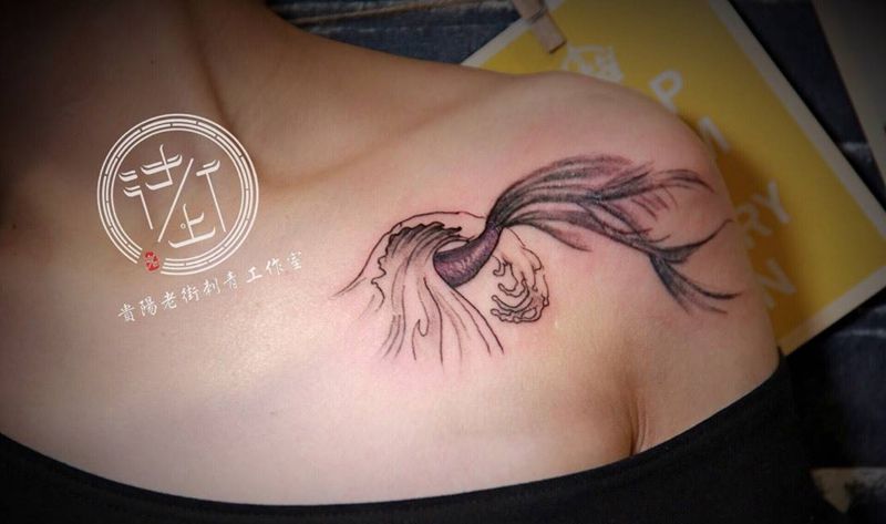 美人鱼尾纹身图片