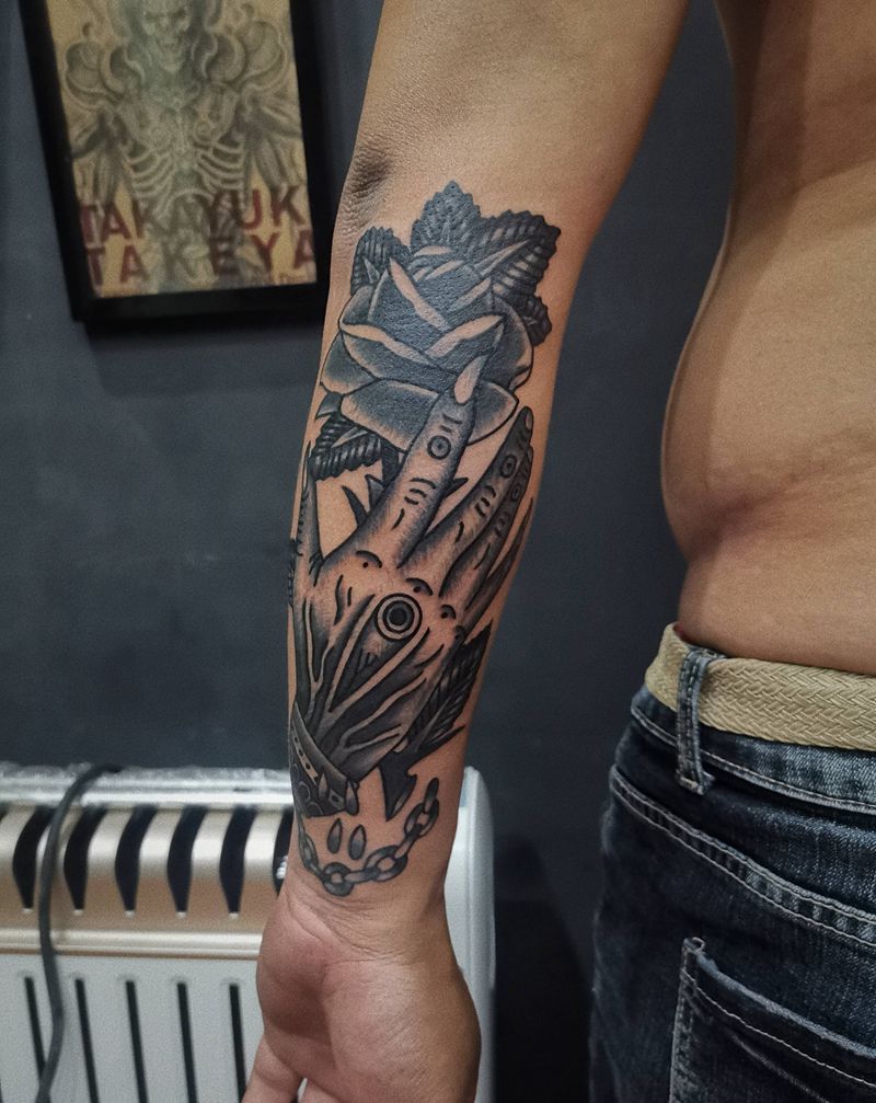 OLD school花手纹身图片_Old School纹身图案