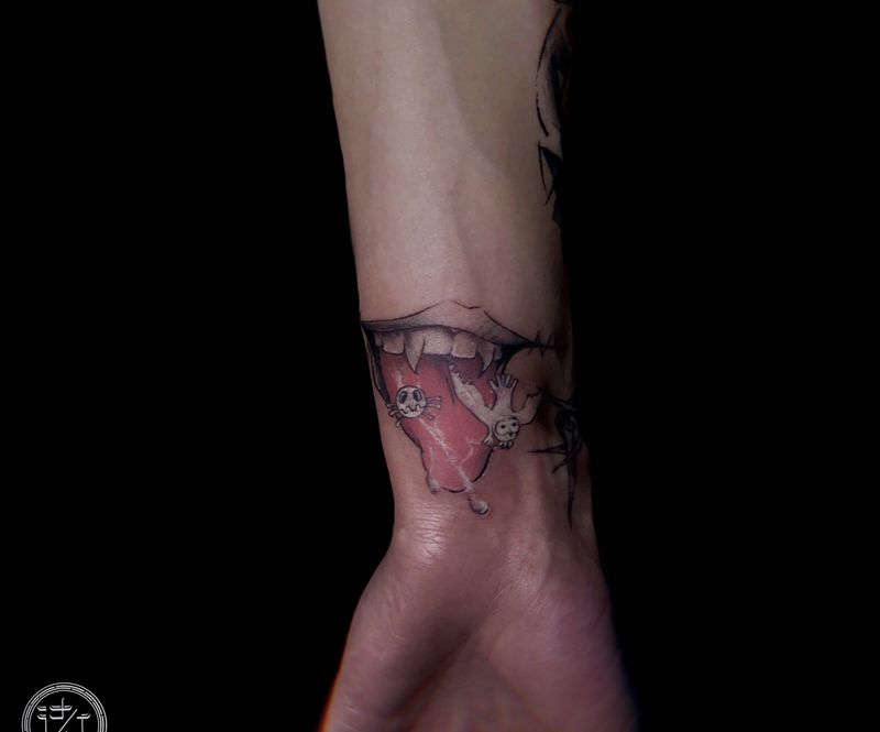 迪达拉纹身图片_手臂拼接原创纹身图案