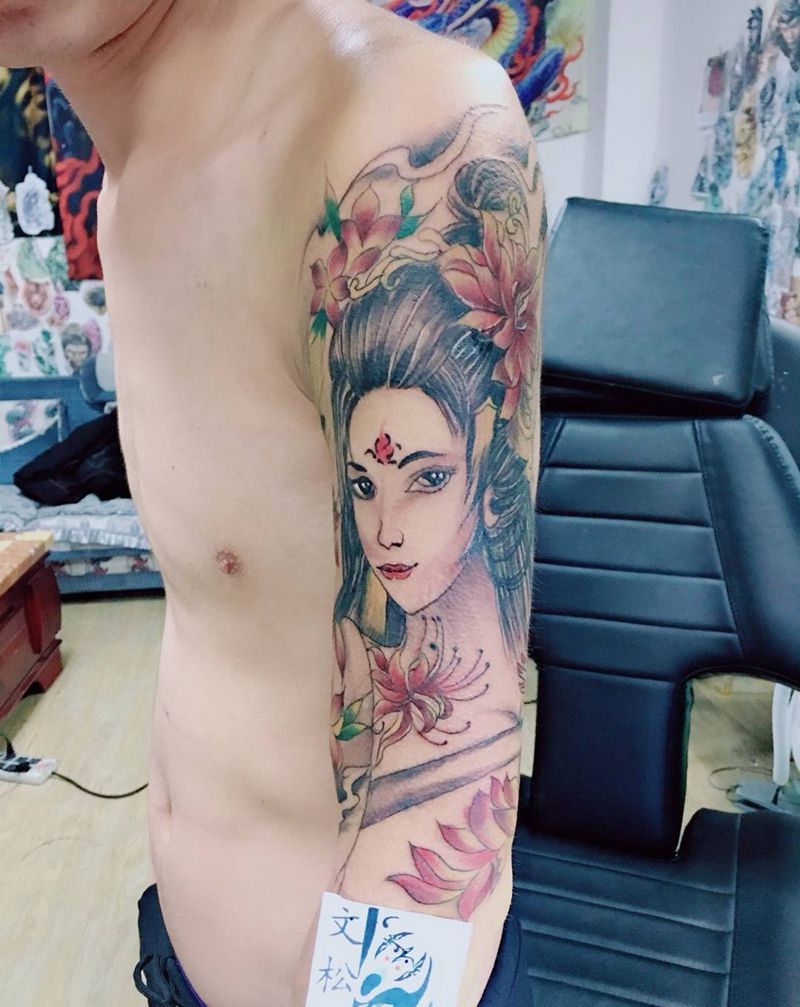 花臂梦得一半，待续纹身图片