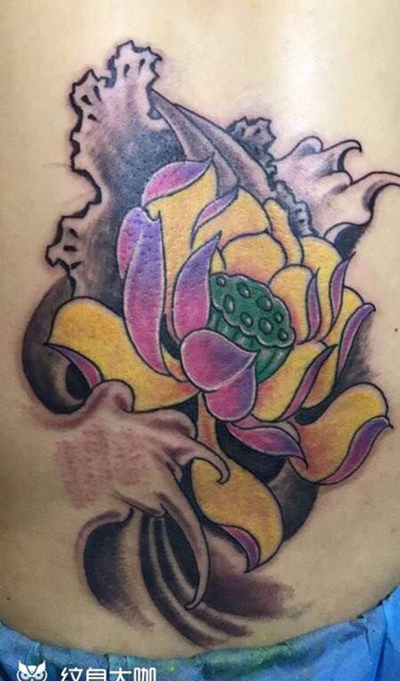 荷花纹身图片
