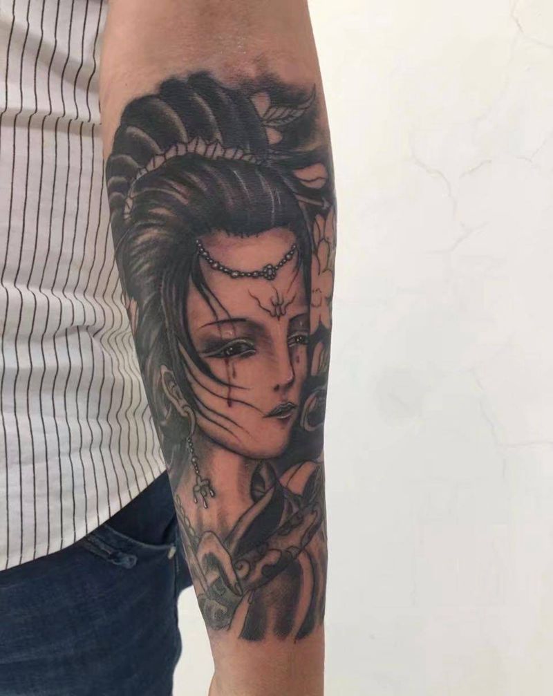 艺妓纹身图片