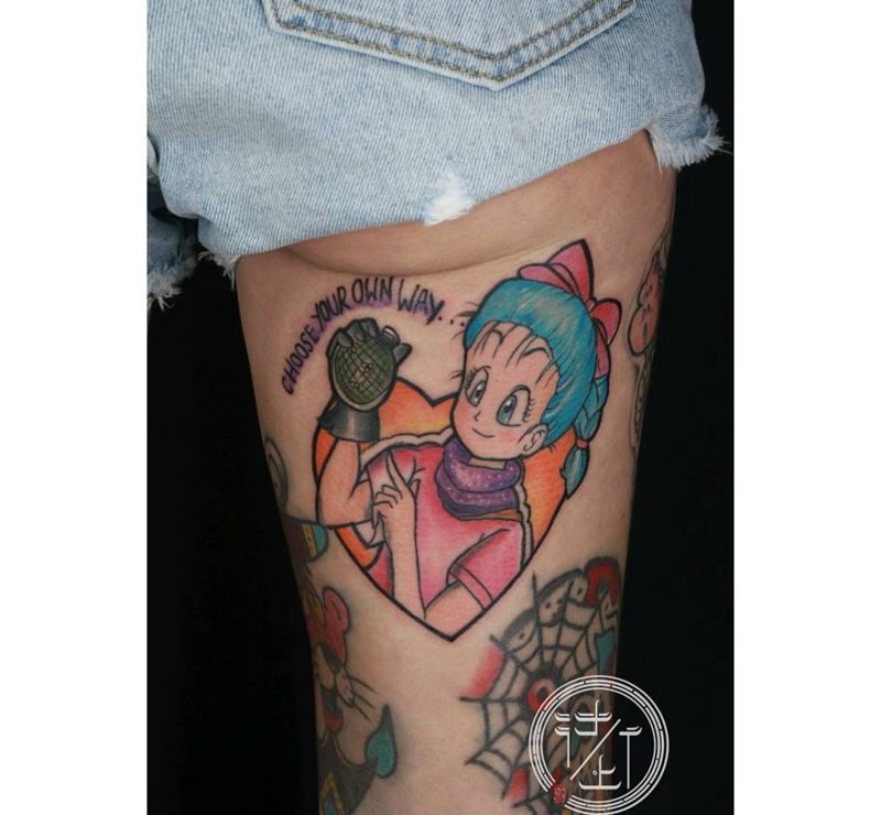 Newschool纹身图片_腿部New School纹身图案