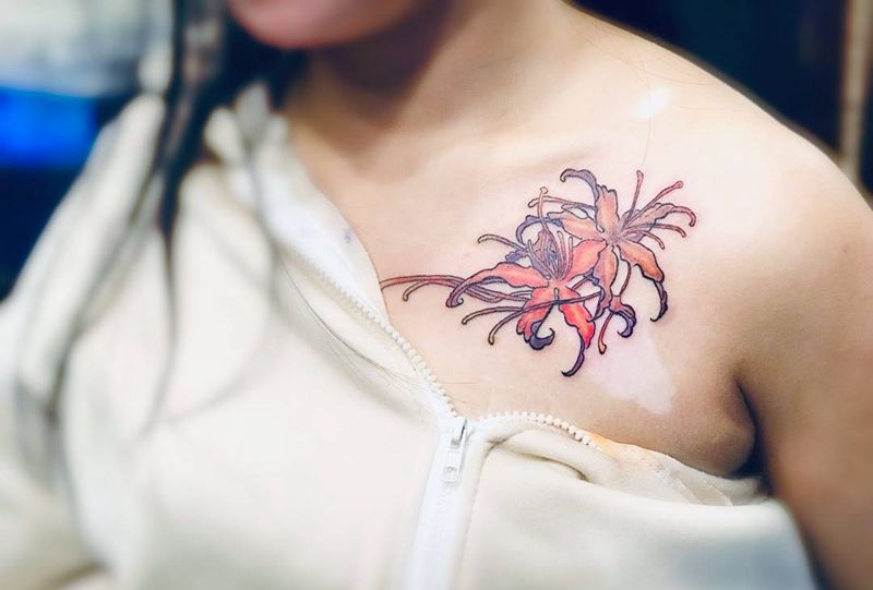 彼岸花纹身图片