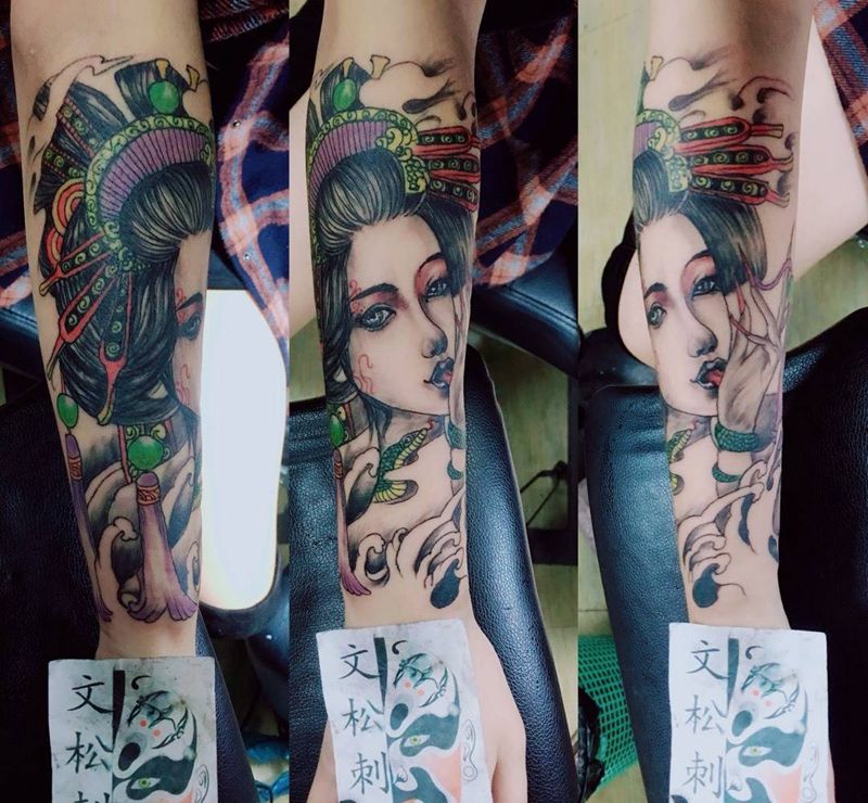 艺妓纹身图片