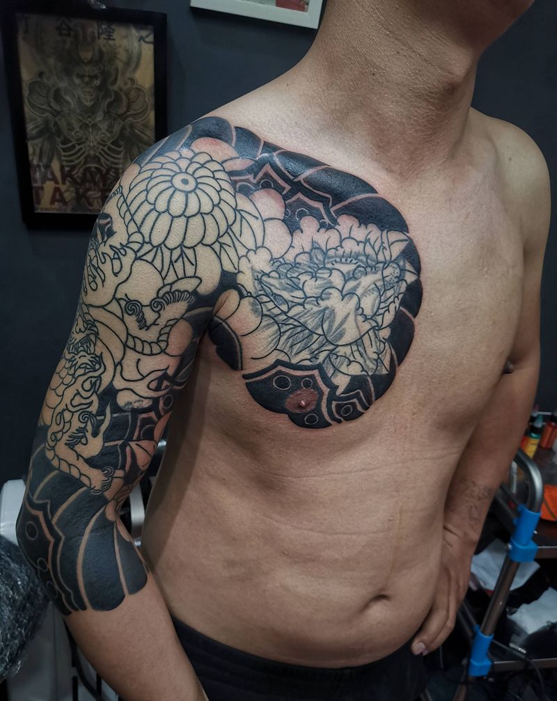 遮盖失败纹身未完成纹身图片_老传统纹身图案