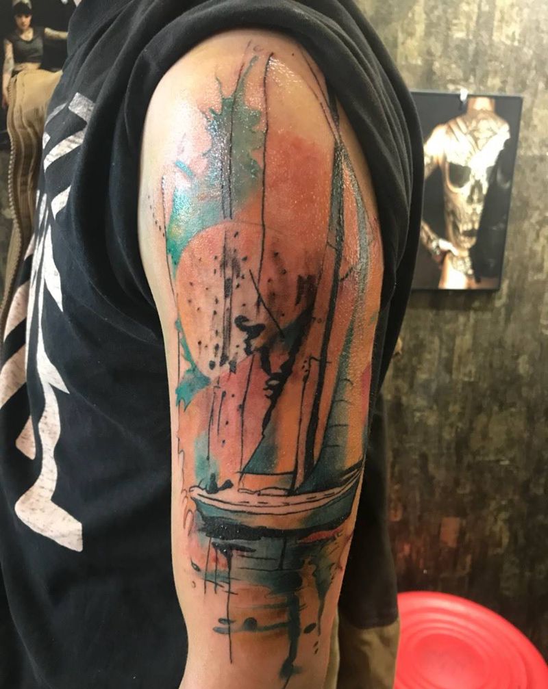 一帆风顺纹身图片