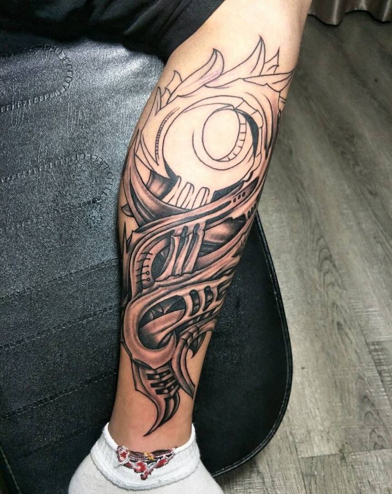 机械作品未完成下次继续纹身图片