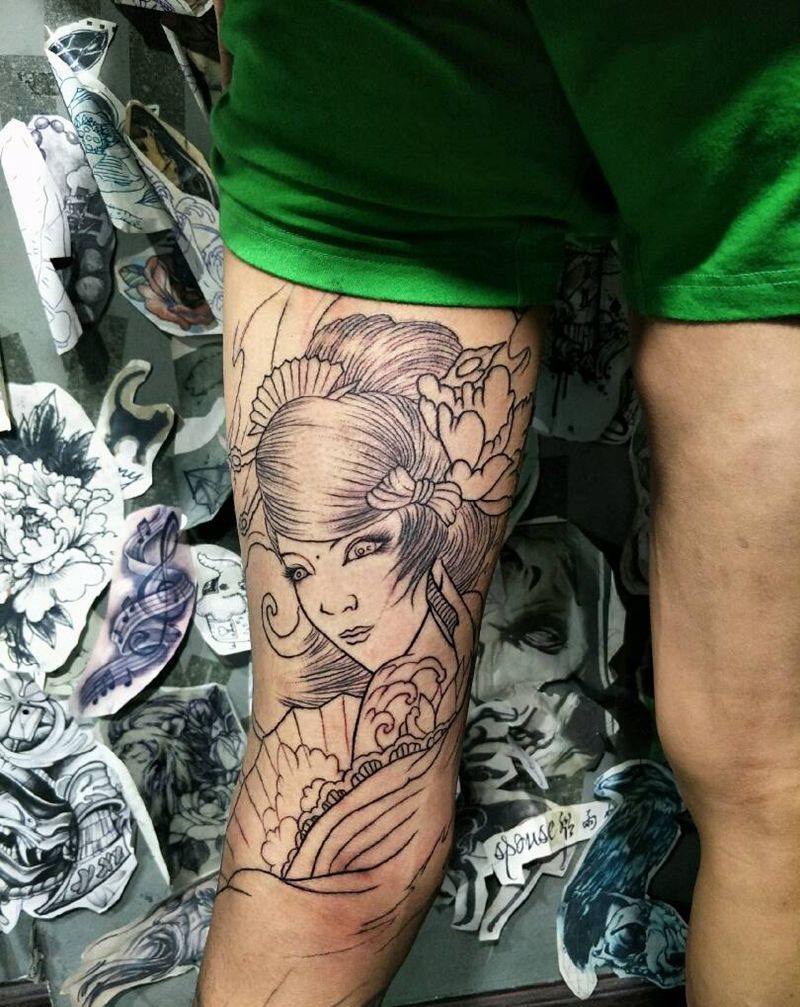 未完成艺妓，风神恢复后纹身图片