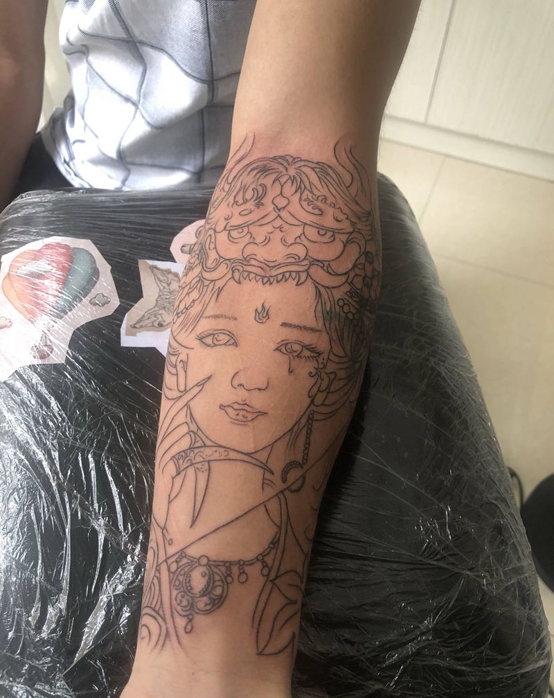 艺妓纹身图片_手臂纹身图案