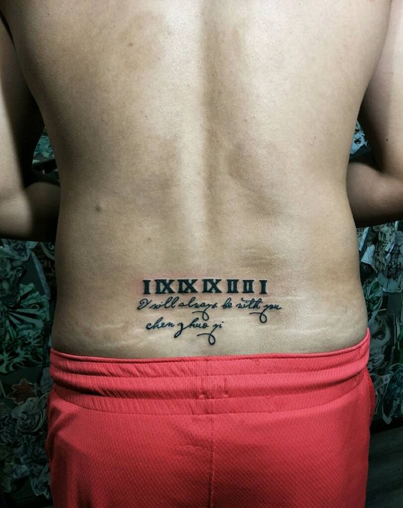 罗马子以英文纹身图片