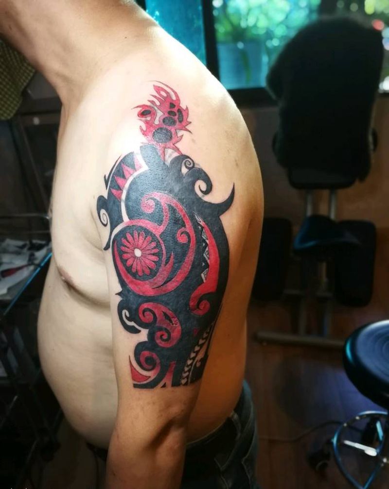 大臂盖图纹身图片