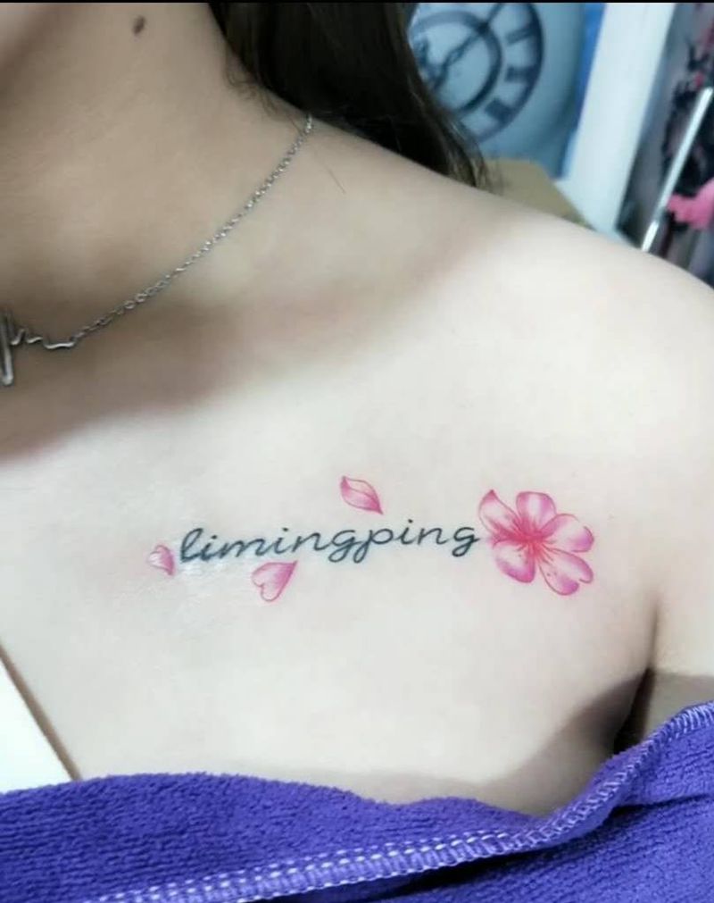 樱花纹身图片_肩部新传统樱花