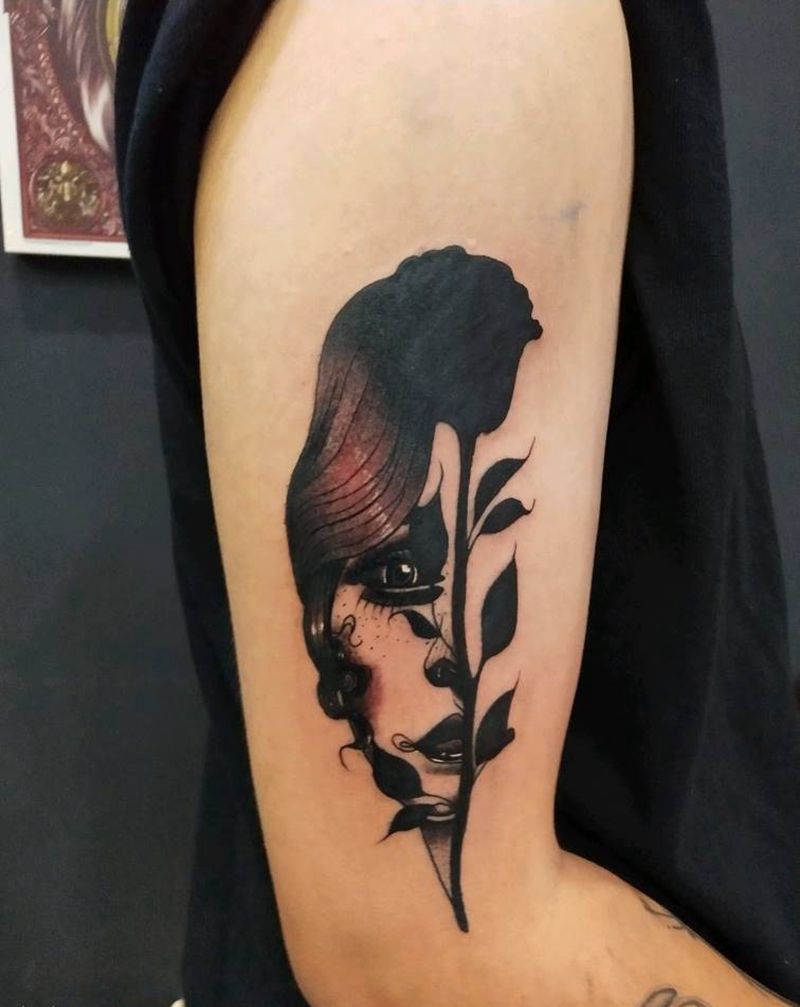 女郎纹身图片_手臂纹身图案