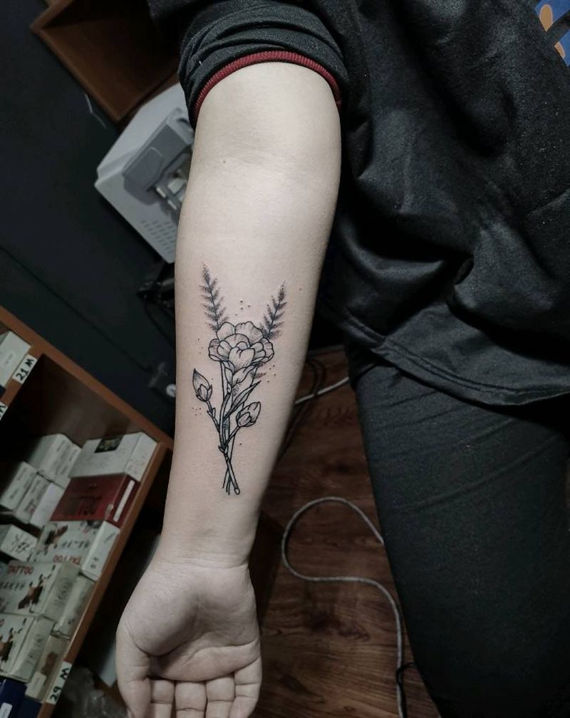 小花纹身图片_小清新纹身图案